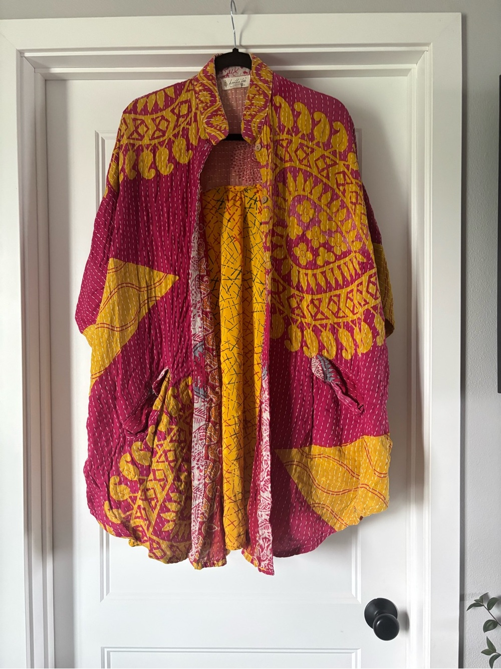 Kantha Bae Free To Be Pink & Yellow Women's Kantha Jacket